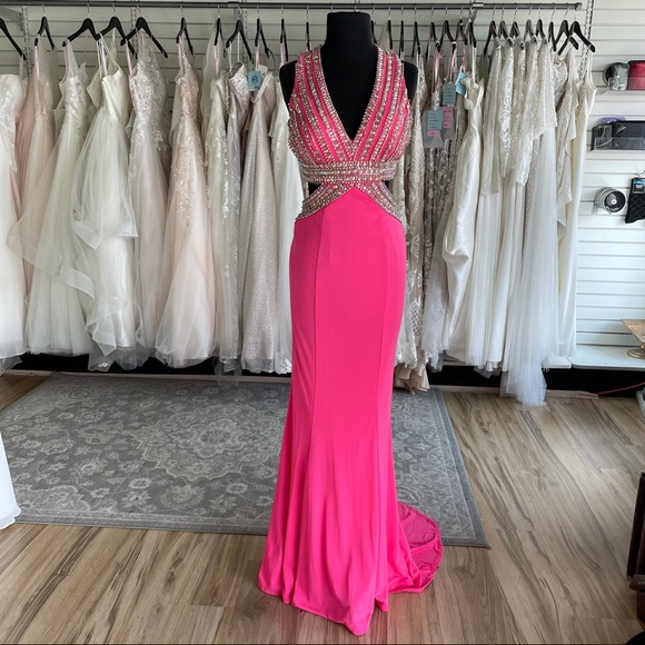 Hot Pink Prom Dress - Picture 1 of 7